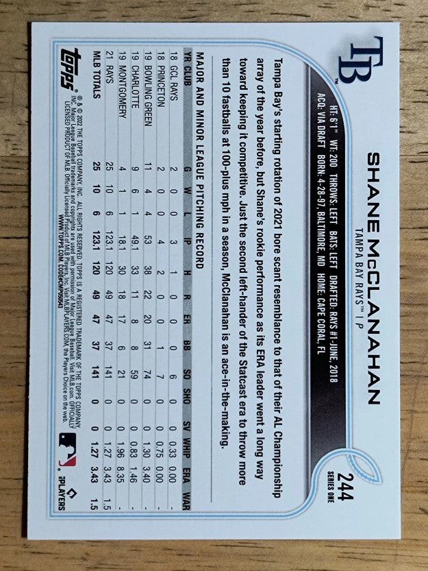 2022 Topps #244 Shane McClanahan