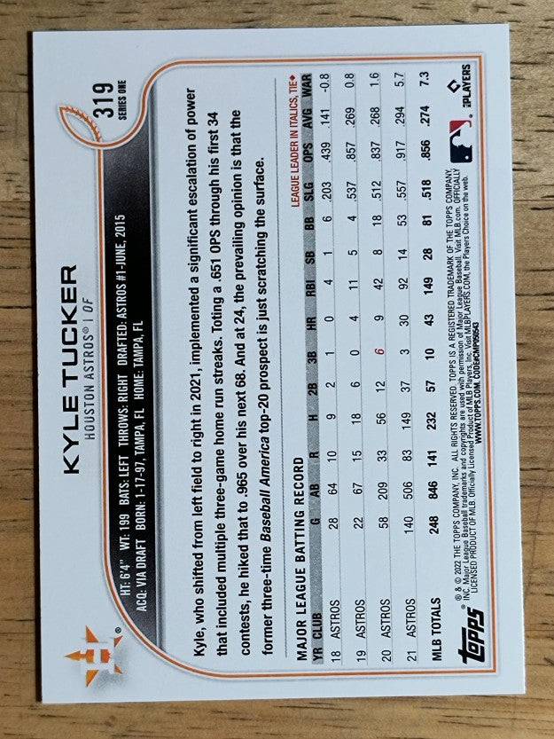 2022 Topps #319 Kyle Tucker