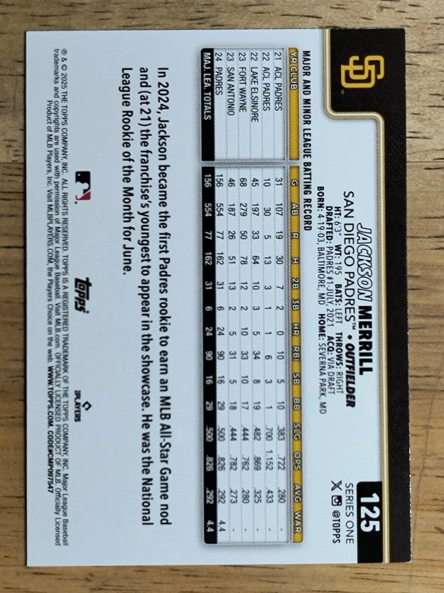 2025 Topps #125 Jackson Merrill