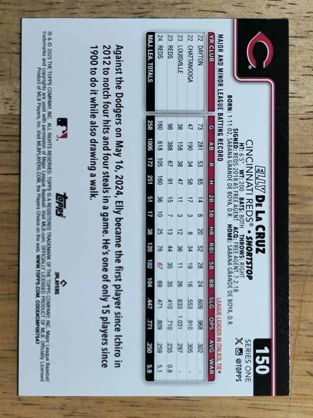 2025 Topps #150 Elly De La Cruz