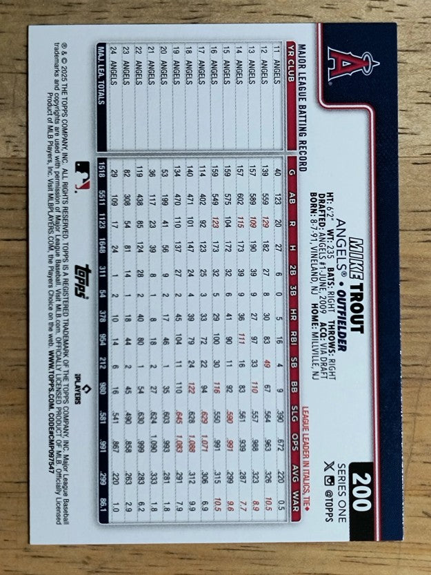 2025 Topps #200 Mike Trout