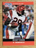 1990 Pro Set #63A Rickey Dixon RC ERR/Info missing under bio notes
