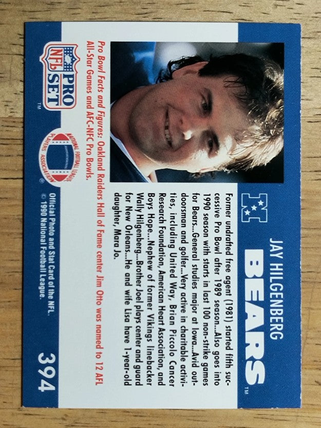 1990 Pro Set #394 Jay Hilgenberg PB