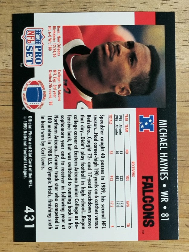 1990 Pro Set #431 Michael Haynes RC