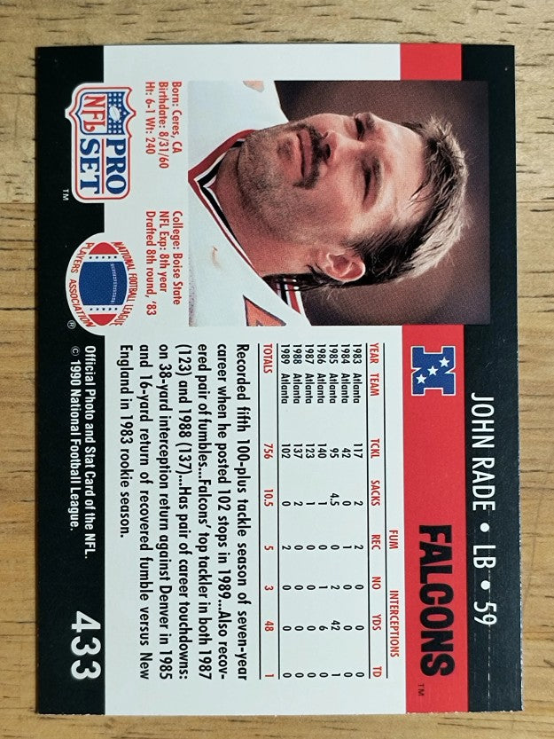 1990 Pro Set #433 John Rade