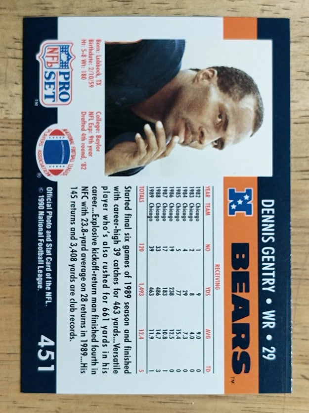 1990 Pro Set #451 Dennis Gentry