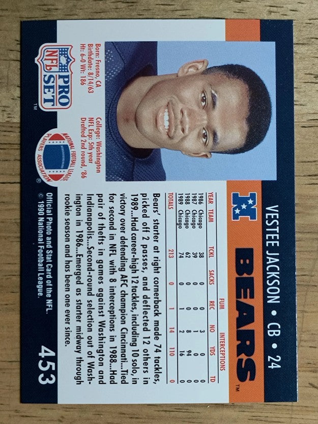 1990 Pro Set #453 Vestee Jackson
