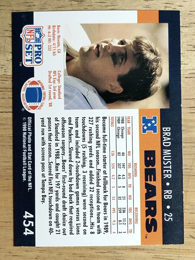 1990 Pro Set #454 Brad Muster