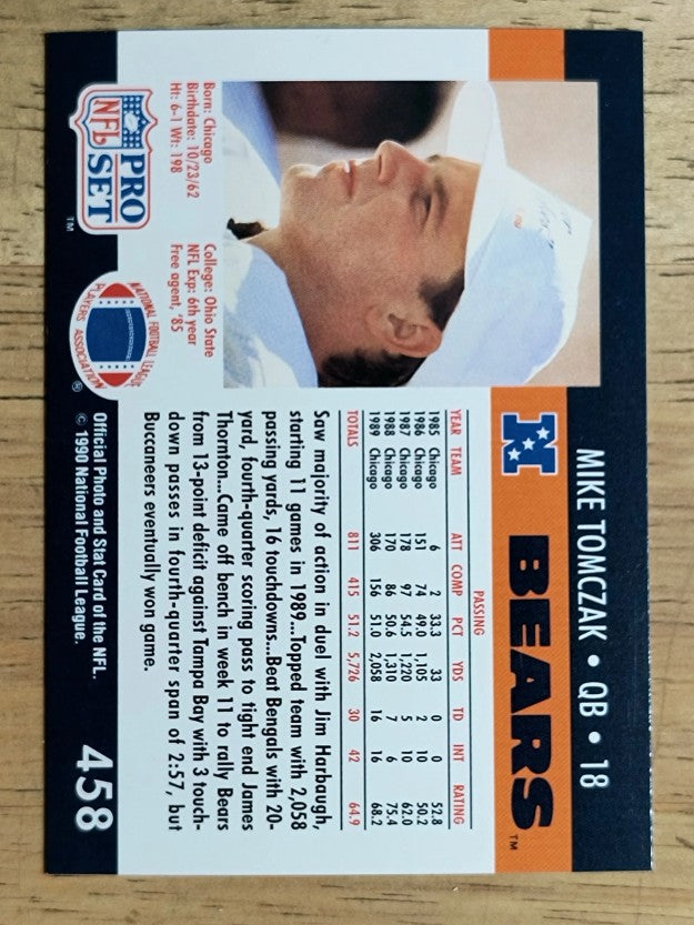 1990 Pro Set #458 Mike Tomczak