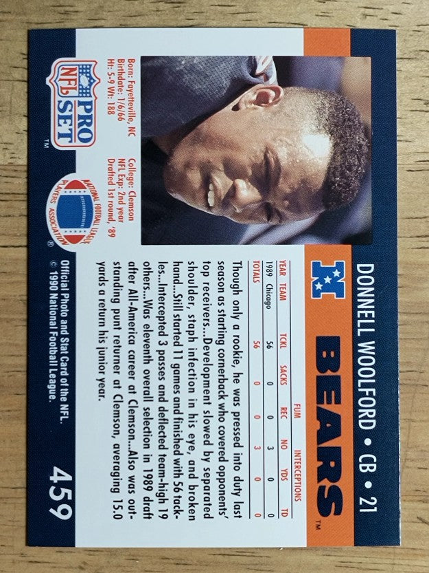 1990 Pro Set #459 Donnell Woolford