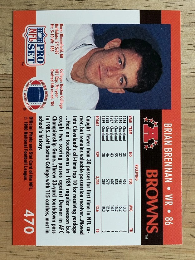 1990 Pro Set #470 Brian Brennan