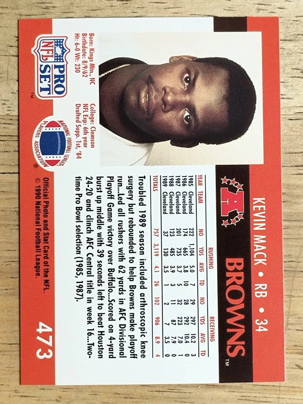 1990 Pro Set #473 Kevin Mack