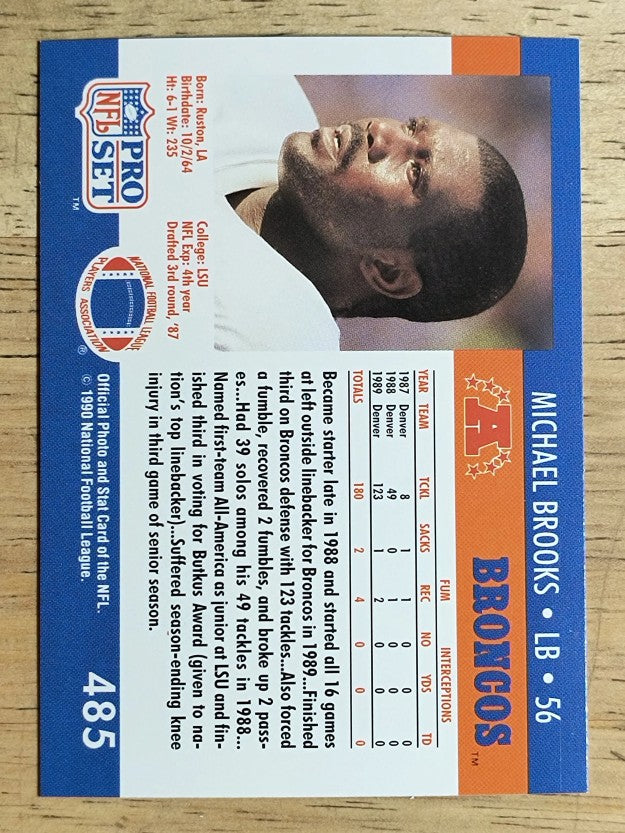1990 Pro Set #485 Michael Brooks RC