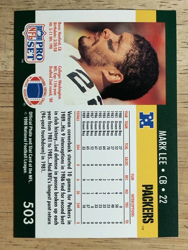 1990 Pro Set #503 Mark Lee