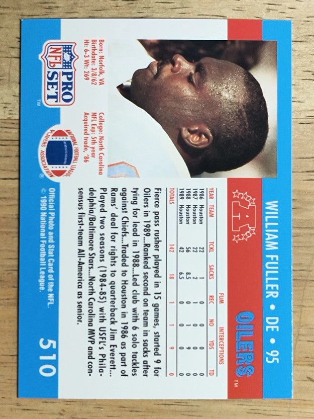 1990 Pro Set #510 William Fuller