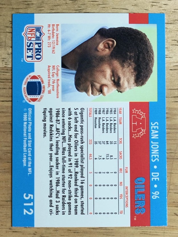 1990 Pro Set #512 Sean Jones