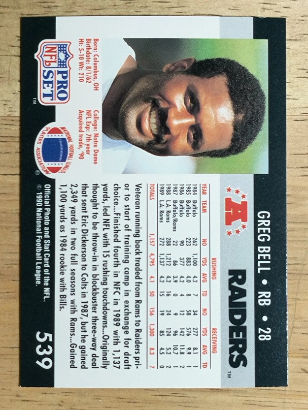 1990 Pro Set #539 Greg Bell