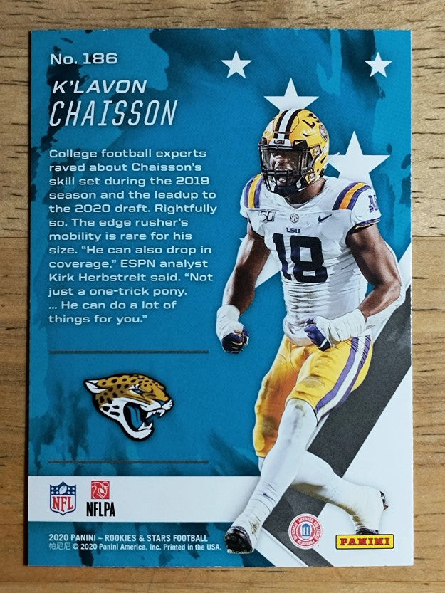 2020 Rookies and Stars #186 K'Lavon Chaisson RC