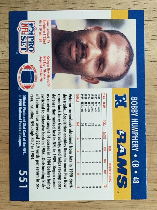 1990 Pro Set #551 Bobby Humphery