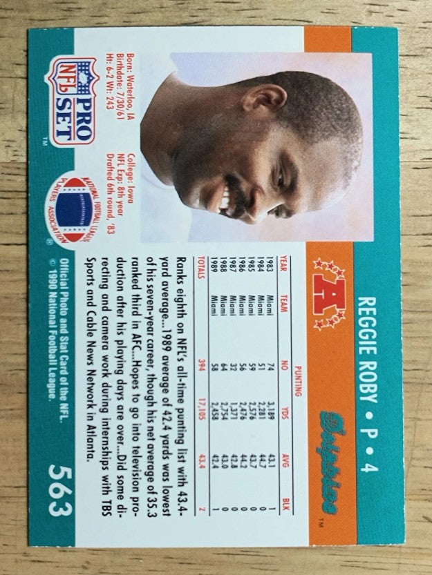 1990 Pro Set #563 Reggie Roby