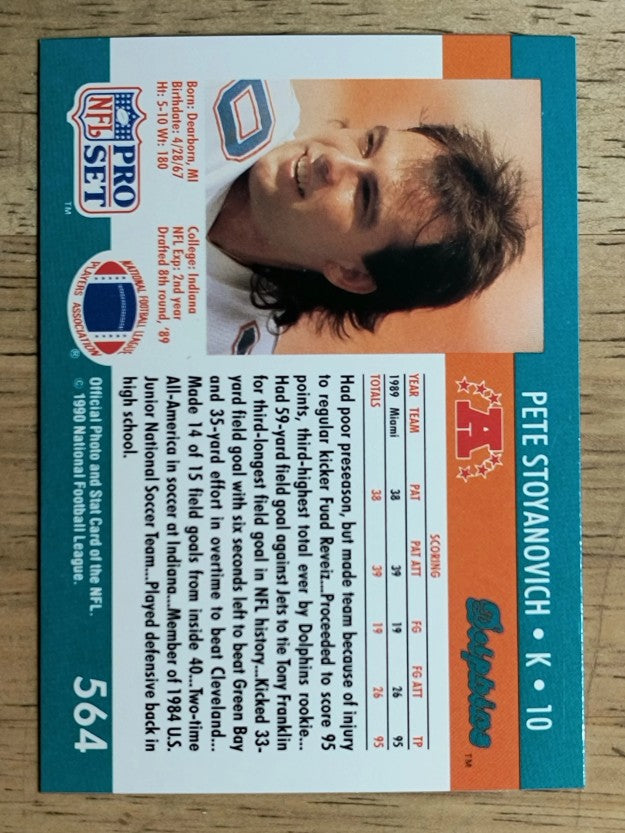 1990 Pro Set #564 Pete Stoyanovich
