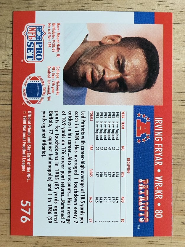 1990 Pro Set #576 Irving Fryar