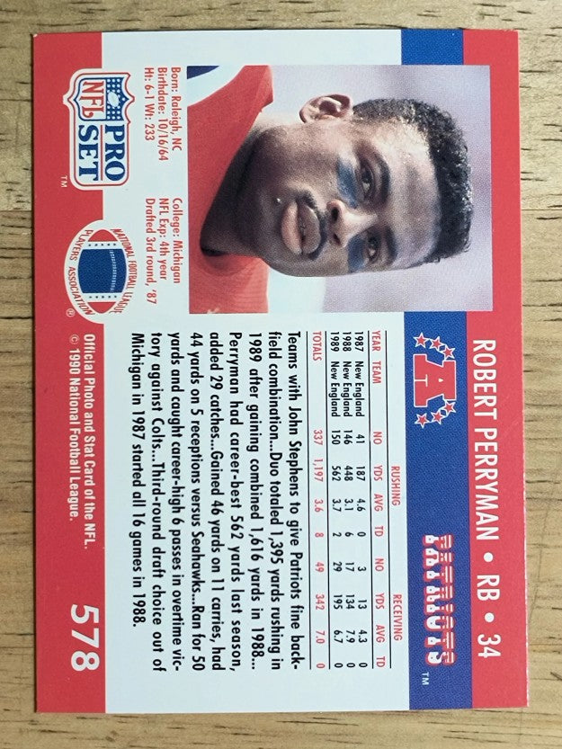 1990 Pro Set #578 Robert Perryman