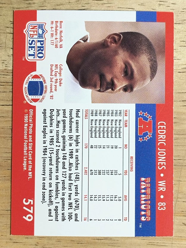 1990 Pro Set #579 Cedric Jones RC