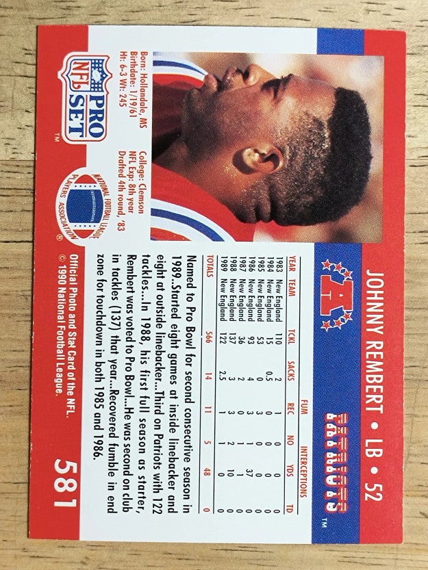 1990 Pro Set #581 Johnny Rembert