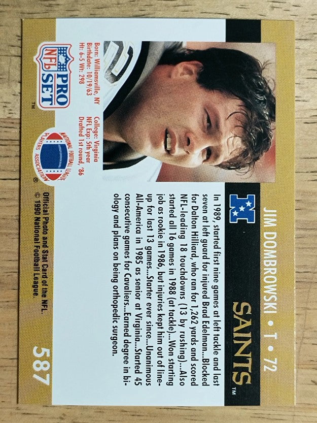 1990 Pro Set #587 Jim Dombrowski RC
