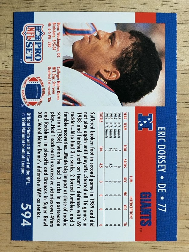 1990 Pro Set #594 Eric Dorsey RC