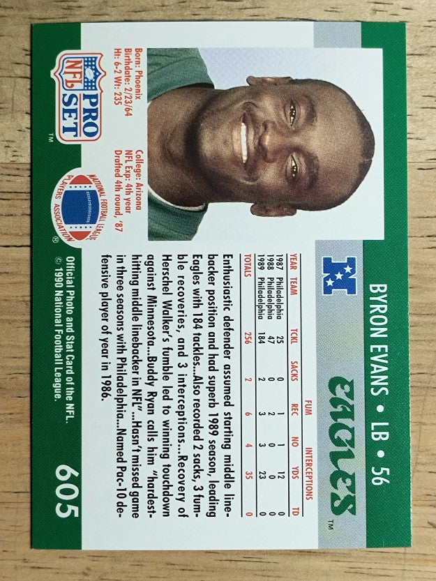 1990 Pro Set #605 Byron Evans RC