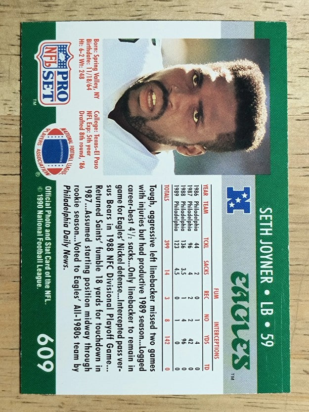 1990 Pro Set #609 Seth Joyner