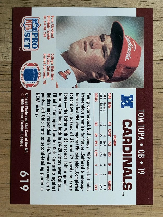 1990 Pro Set #619 Tom Tupa RC