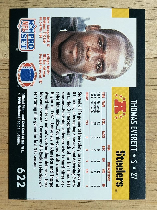 1990 Pro Set #622 Thomas Everett