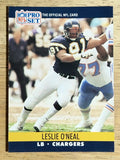 1990 Pro Set #632B Leslie O'Neal ERR/LB on front