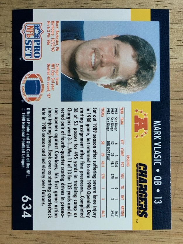 1990 Pro Set #634 Mark Vlasic