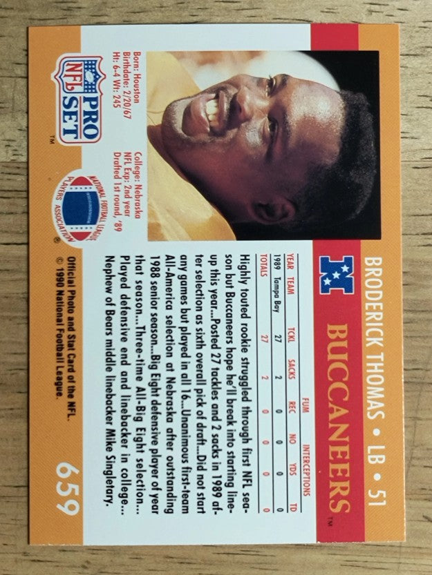 1990 Pro Set #659 Broderick Thomas