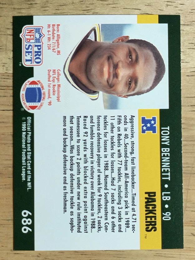 1990 Pro Set #686 Tony Bennett RC