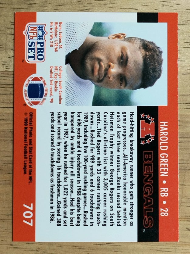 1990 Pro Set #707 Harold Green RC