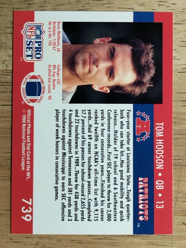 1990 Pro Set #739 Tommy Hodson RC