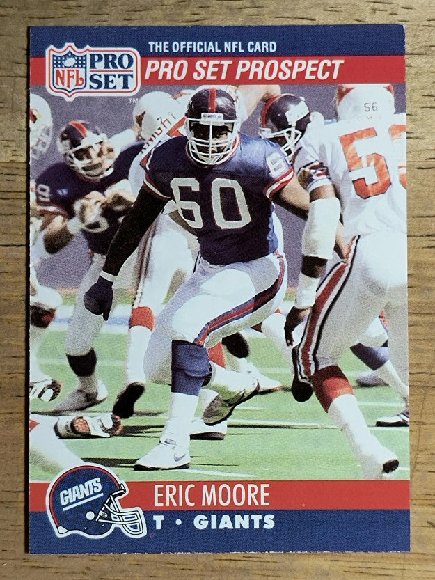 1990 Pro Set #744B Eric Moore/Pro Set Prospect on front of card