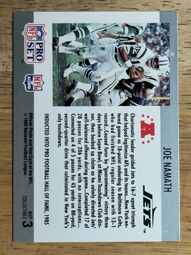 1990 Pro Set Super Bowl MVP's #3 Joe Namath