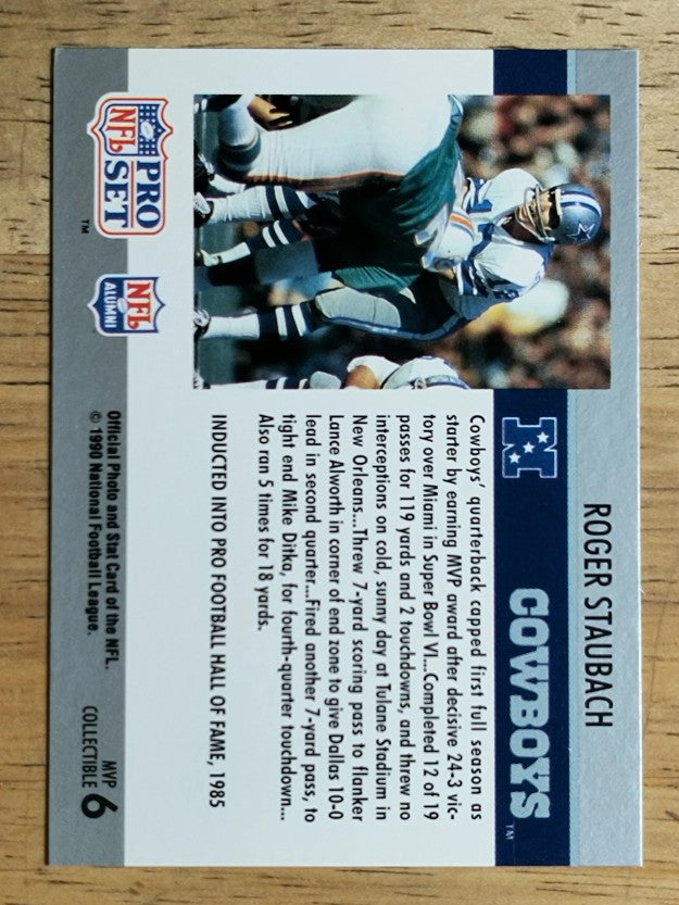 1990 Pro Set Super Bowl MVP's #6 Roger Staubach