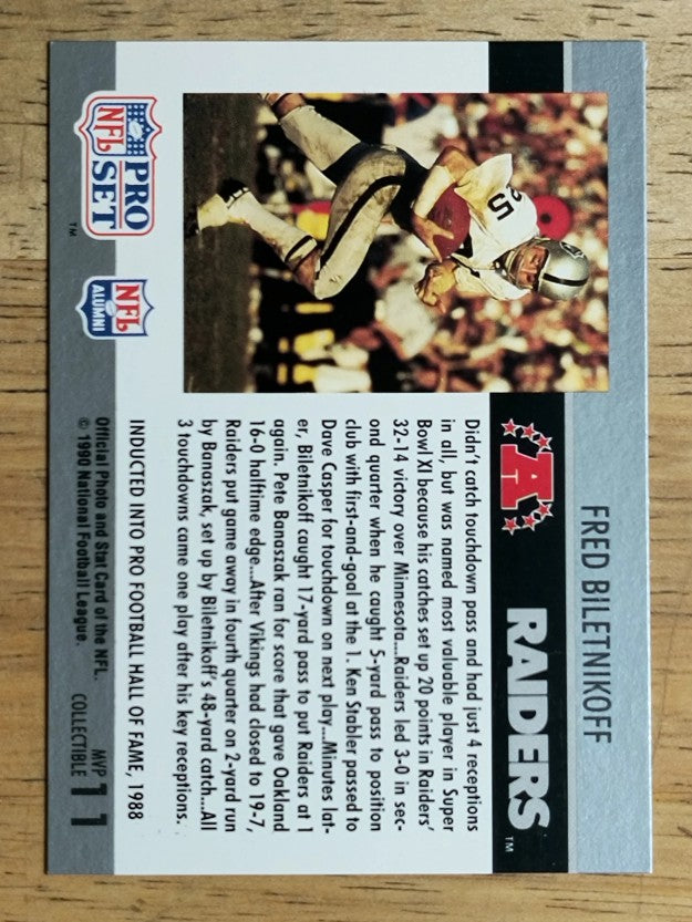 1990 Pro Set Super Bowl MVP's #11 Fred Biletnikoff