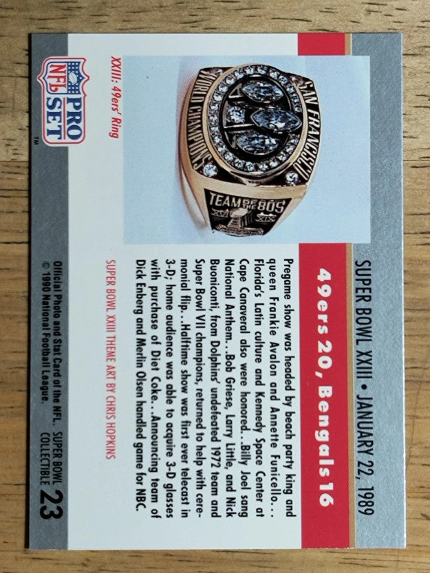 1990 Pro Set Theme Art #23 Super Bowl XXIII