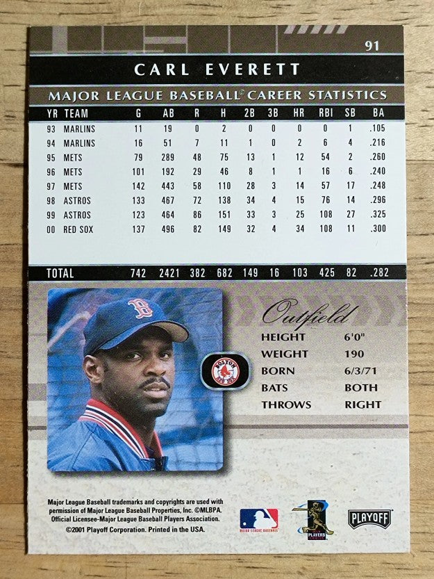2001 Absolute Memorabilia #91 Carl Everett