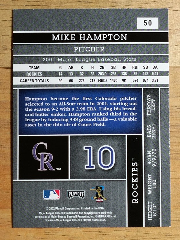 2002 Absolute Memorabilia #50 Mike Hampton