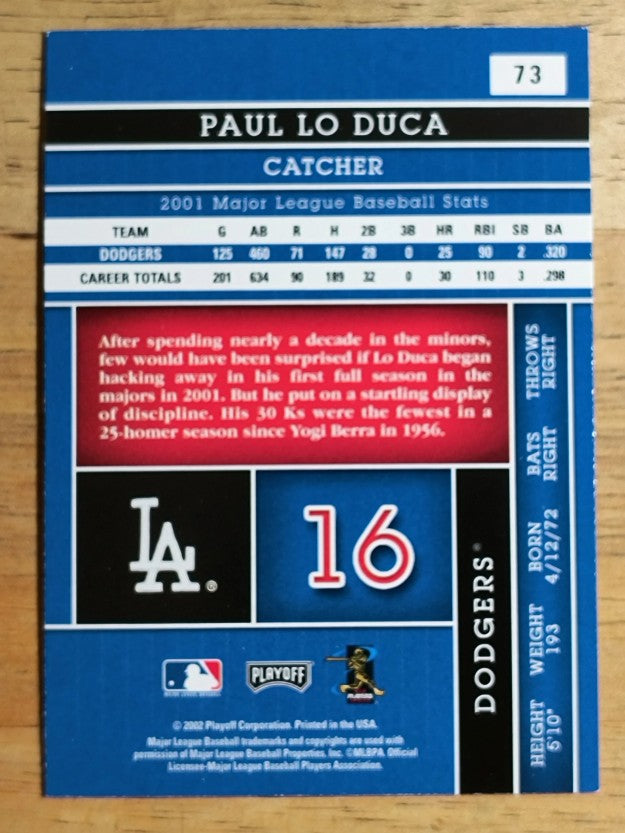 2002 Absolute Memorabilia #73 Paul Lo Duca