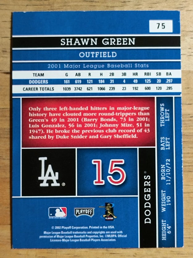2002 Absolute Memorabilia #75 Shawn Green
